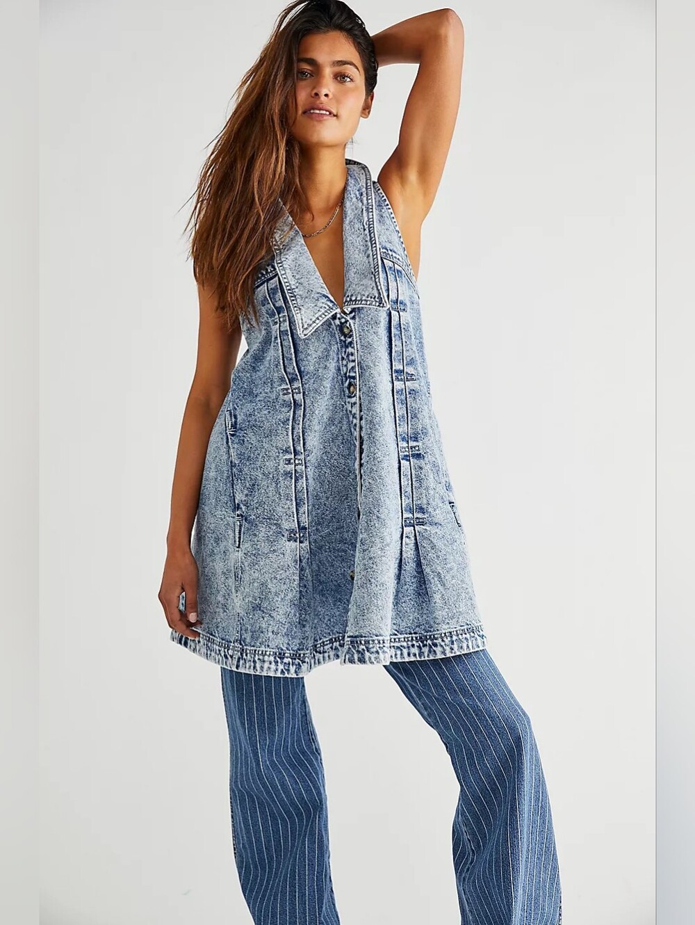 Free People Katie Denim Dress, Medium Indigo, Size Medium